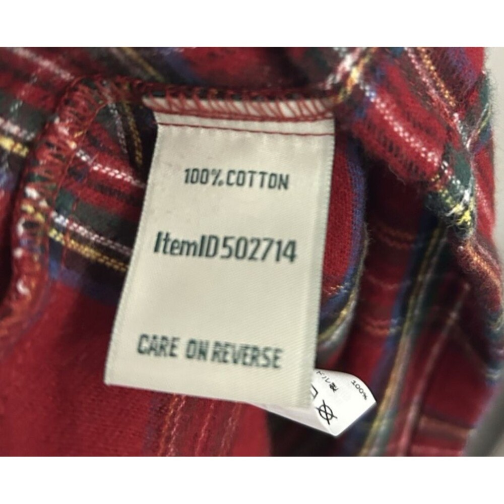 LL Bean Nightgown Womens Medium Plaid Flannel Red Scotch Tartan Pajamas Cottage - Picture 7 of 10